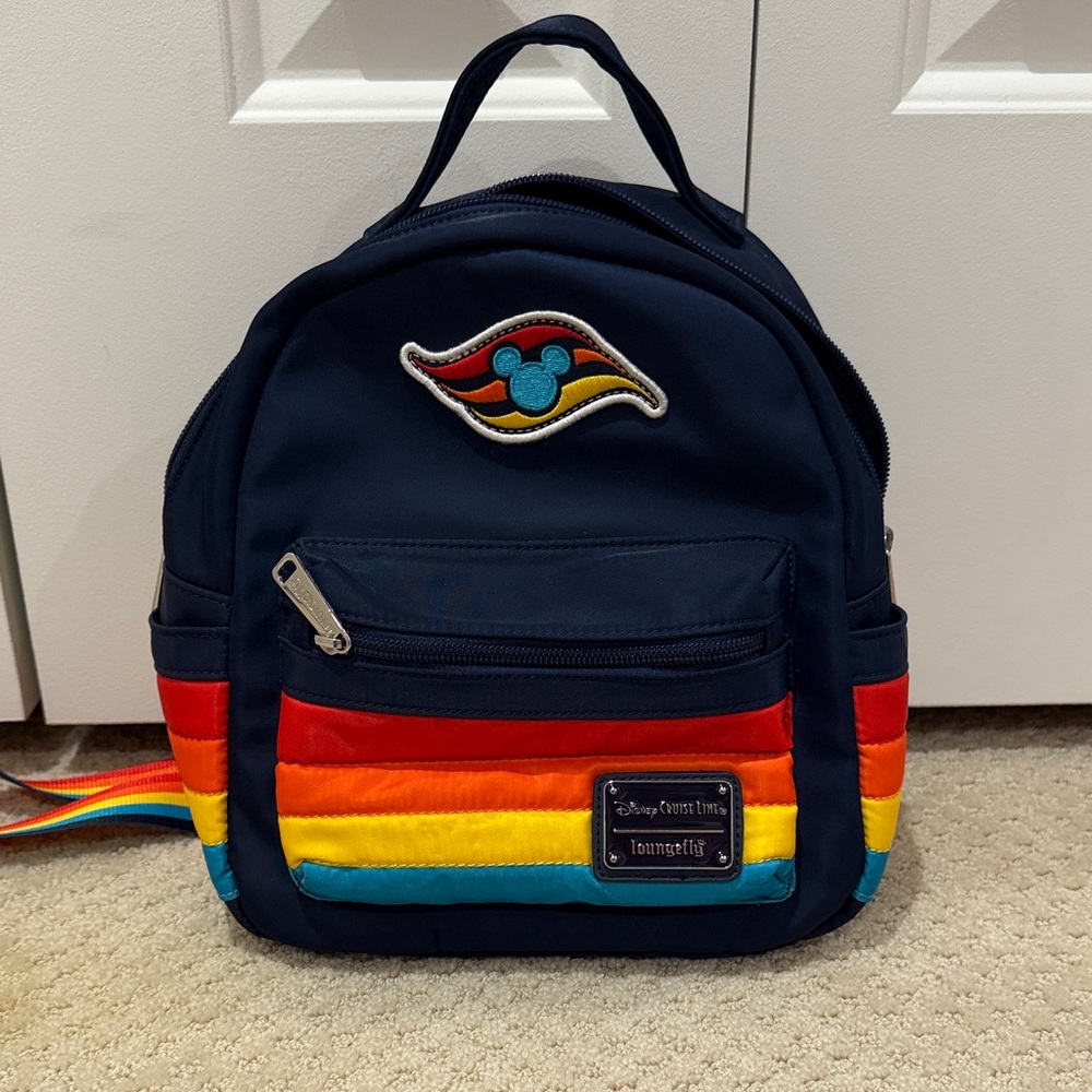 Loungefly Disney Cruise line Backpack - Navy and Multicolor